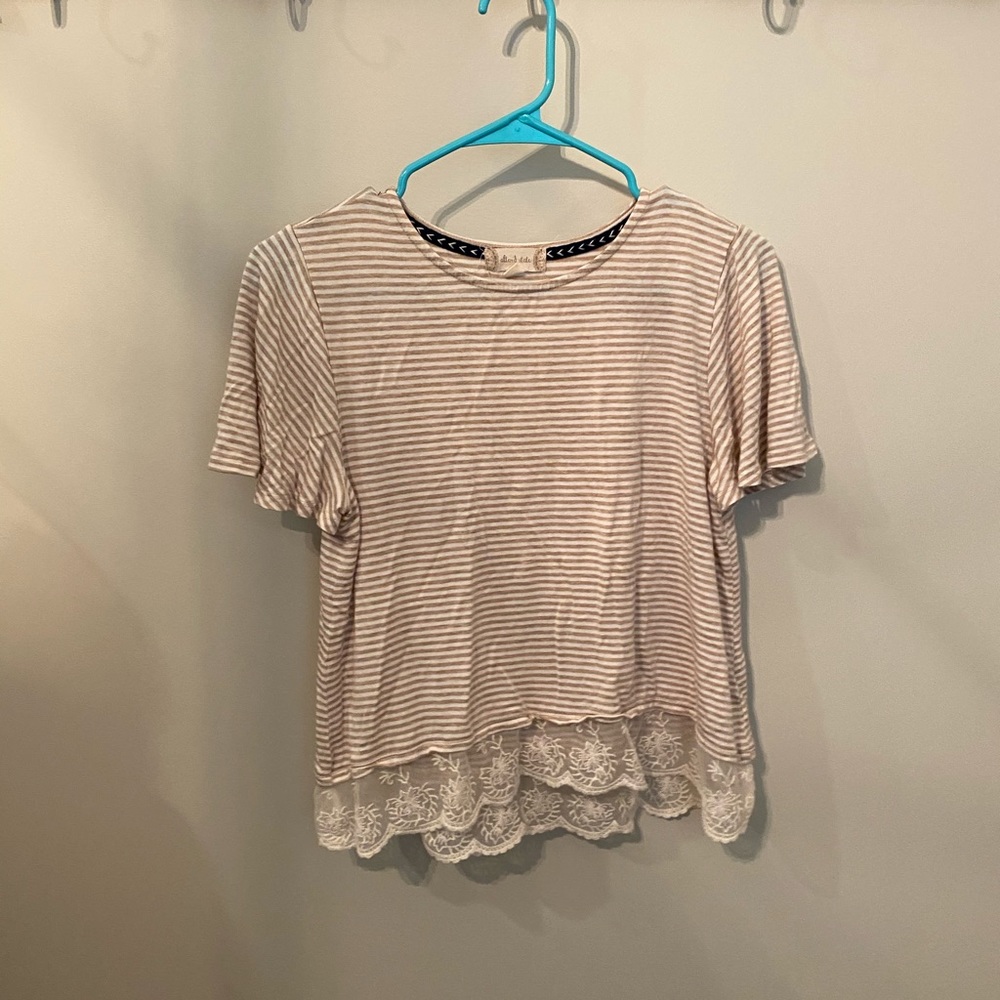 Tan and white striped shirt